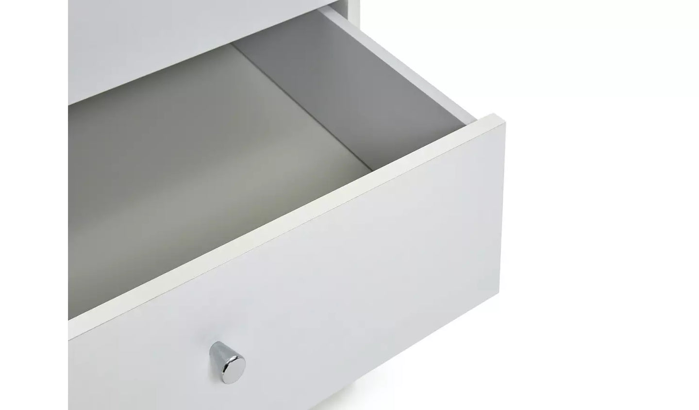 Assembled Malibu 3 Door 4 Drawer Mirror Wardrobe - White
